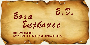 Bosa Dujković vizit kartica